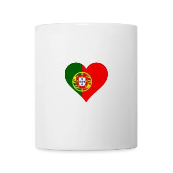 Portugal portugiesisch Flagge Fahne Herz - Tasse - Weiß - Vorne