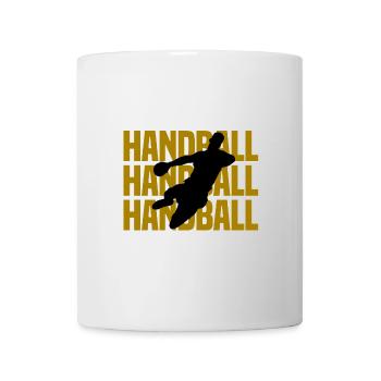 Handball Sprung Silhouette Gold - Tasse - Weiß - Vorne