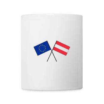 Autriche Europe drapeau de l'UE drapeau croisé - Mug blanc - blanc - Devant