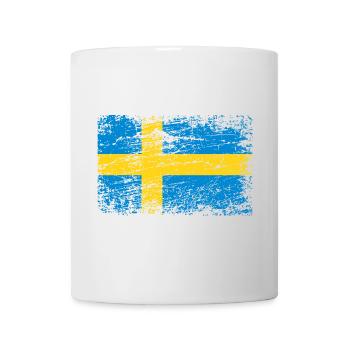 Schwedische Flagge im Vintage-Style - Tasse - Weiß - Vorne