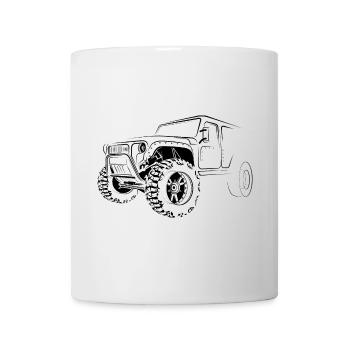 4x4 offroad Auto Truck Symbol Gelände Dirt icon - Tasse - Weiß - Vorne