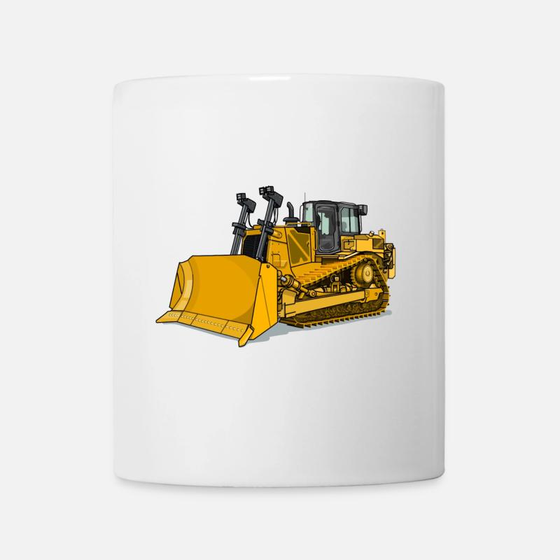 Planierraupe, Bulldozer - Tasse - Weiß