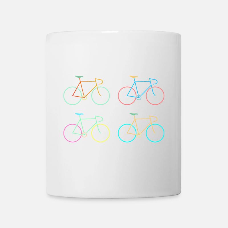 Rennrad bunt - Tasse - Weiß