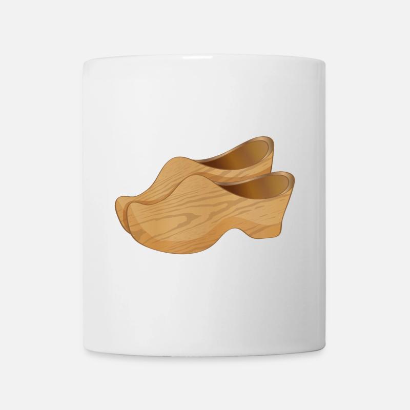 Zwei holländische Holzschuhe auch Clogs genannt - Tasse - Weiß