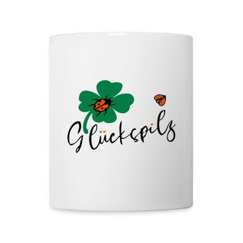 Glückspilz Kleeblatt Glück - Tasse - Weiß - Vorne