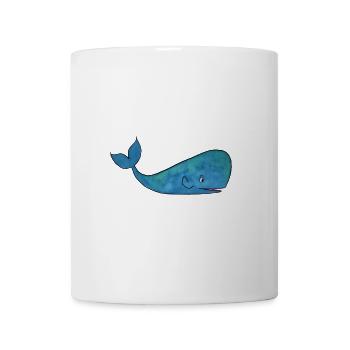 Illustration ludique de baleine bleue - Mug blanc - blanc - Devant