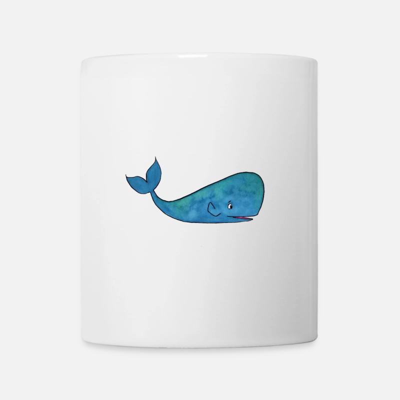 Playful Blue Whale Illustration - Mug - white