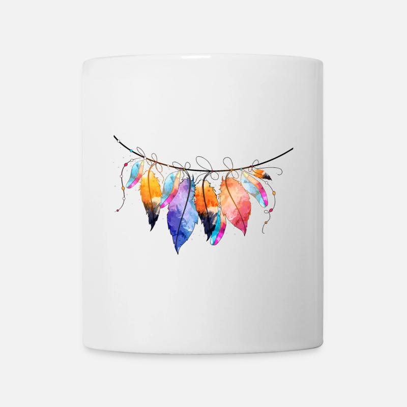 Farbenfroher Traumfänger-Design - Tasse - Weiß
