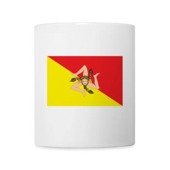 Aufkleber Flagge von Sizilien Flagge Aufkleber Sizilien - Tasse - Weiß - Vorne