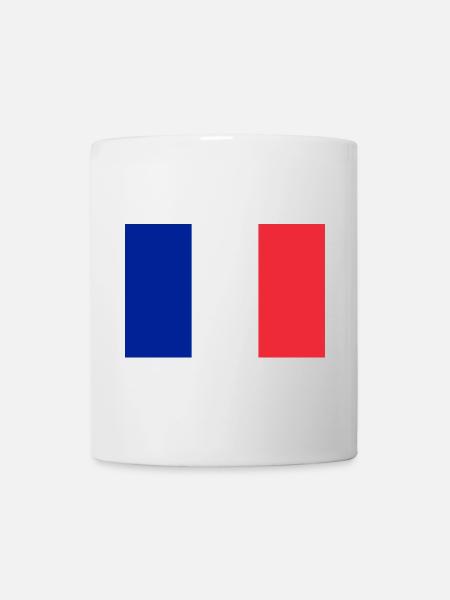drapeau autocollant du drapeau de la France - Mug blanc - blanc
