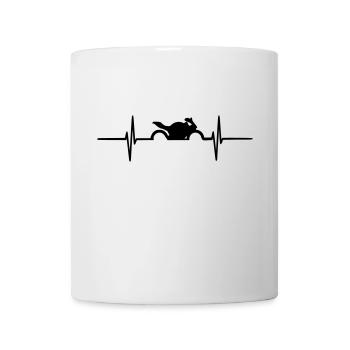 moto battement ,ECG , coeur, cœur - Mug blanc - blanc - Devant