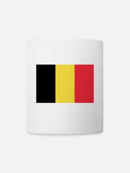 Autocollant drapeau de la Belgique Belgien Fahne drapeau - Mug blanc - blanc