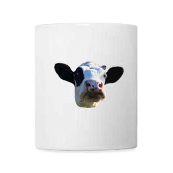 funny cow cow head black and white gift farmer - Mug - white - Front