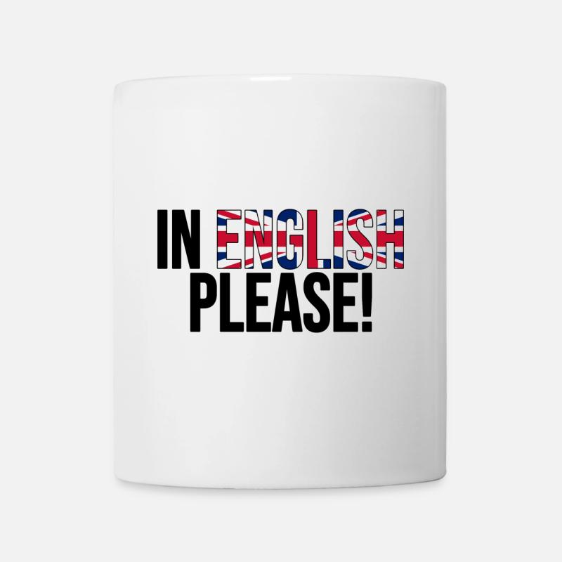 en anglais s'il vous plaît (noir) - Mug blanc - blanc