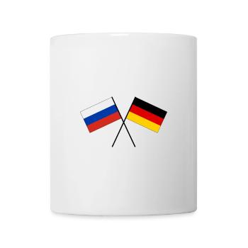 Russland Deutschland gekreuzte Fahne Flagge - Tasse - Weiß - Vorne