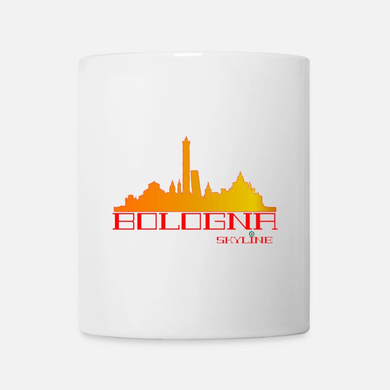 Bologna Skyline Orange-Rot - Tasse - Weiß