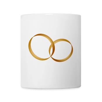 deux anneaux d'or - alliance - mariage - Mug blanc - blanc - Devant