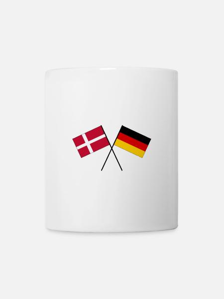 Dänemark Deutschland gekreuzte Fahne Flagge - Tasse - Weiß