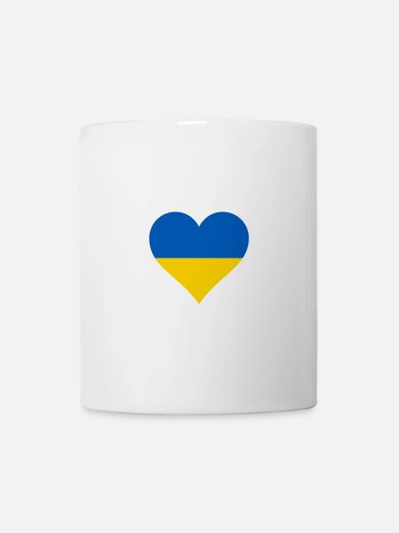 Ukraina Ukraińska Flaga Flaga - Kubek - biały