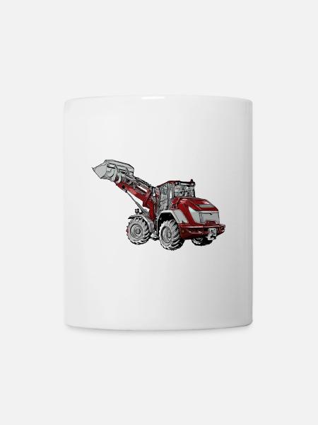 Industrie des excavatrices rouges - Mug blanc - blanc