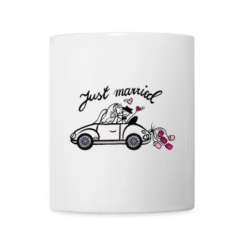 Verliebtes Brautpaar im Sportscar - Tasse - Weiß - Vorne