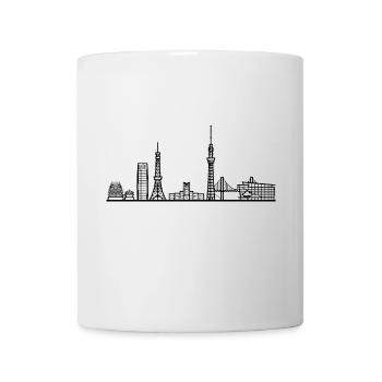 Tokyo Skyline in Schwarz mit Details - Tasse - Weiß - Vorne