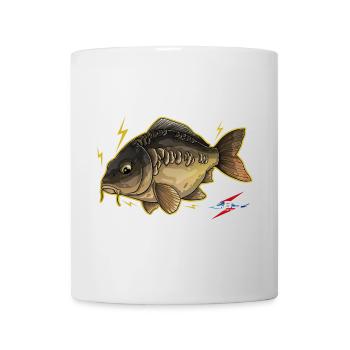 Aquatic cartoon electric fish - Mug - white - Front