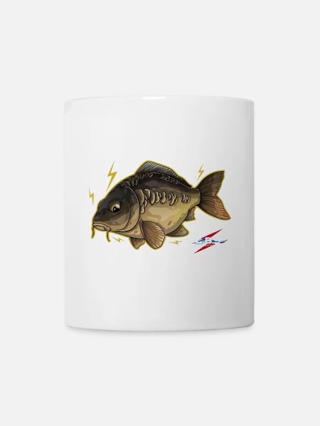 Aquatische cartoon elektrische vis - Mok - wit