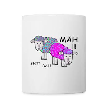 Vintage Schafe - MÄH statt BÄH - Tasse - Weiß - Vorne