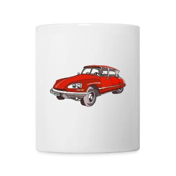 Roter Oldtimer Coupé Illustration - Tasse - Weiß - Vorne