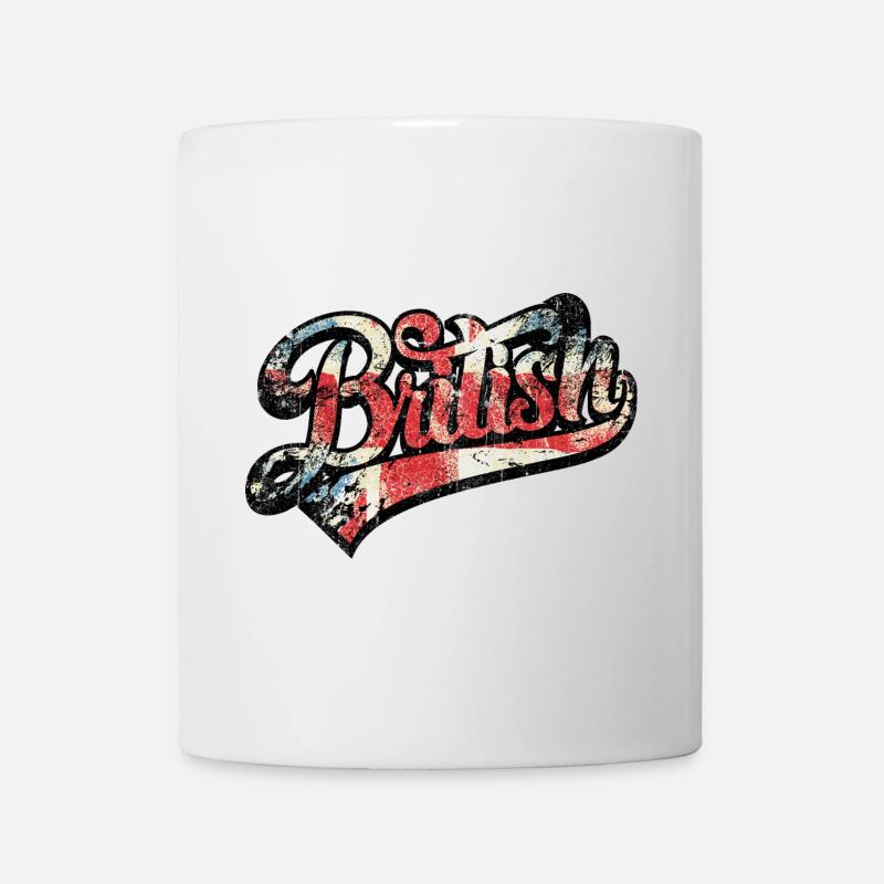 British Pride Distressed Script Tee - Mug - white