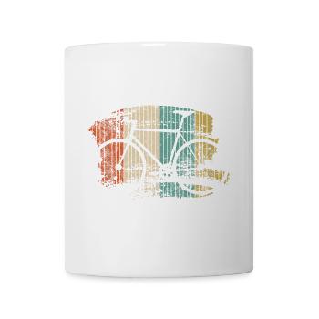 Rainbow Bicycle Silhouette Grunge - Mug - white - Front