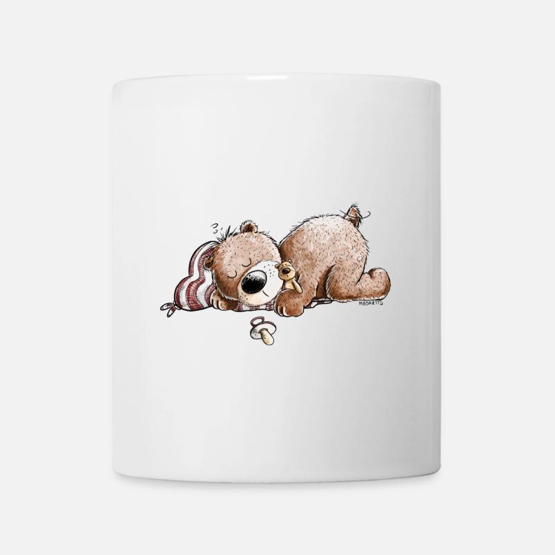 Drolliger Brauner Bär Schläft Und Träumt - Tasse - Weiß