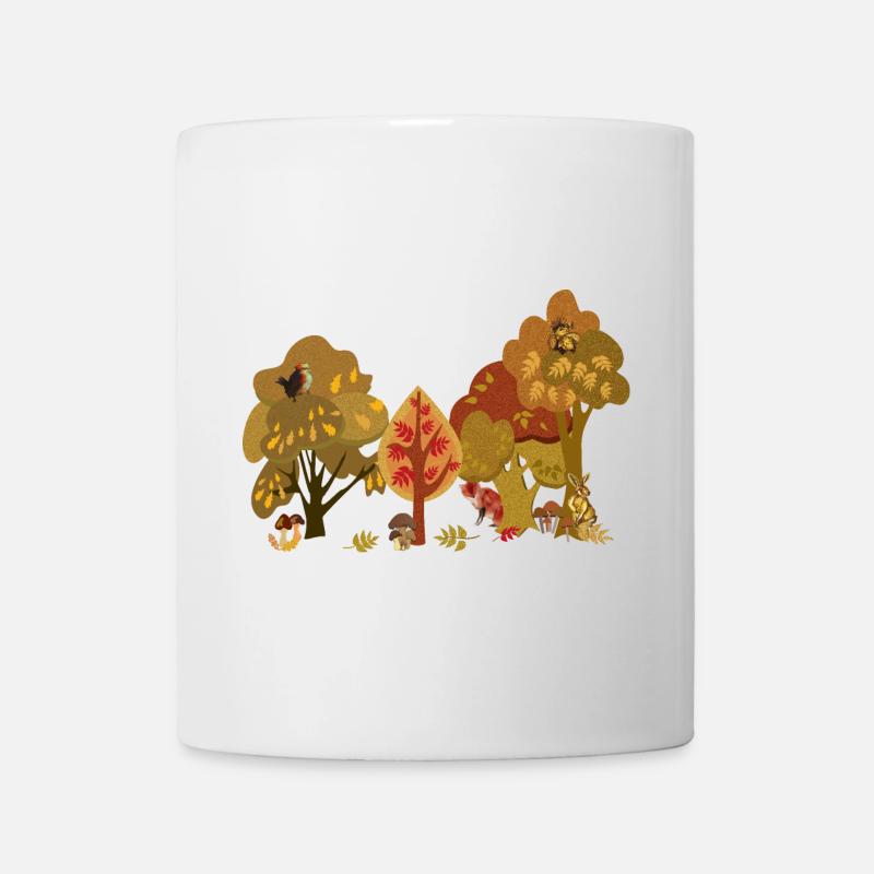Autumn Forest Wildlife Silhouette - Mug - white