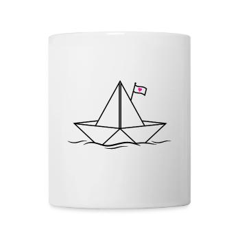 Paper Ship Paper Boat Boat Boat Lake Ocean Sea - Mug - white - Front