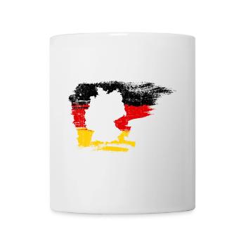 Deutschlandkarte in Flag Brush - Tasse - Weiß - Vorne