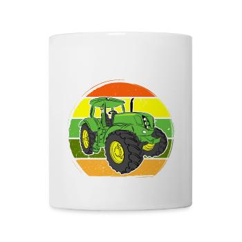 Tractor Tractor Agricultural Machine retro vintage - Mug - white - Front