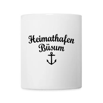 Heimathafen Büsum (Schwarz) - Tasse - Weiß - Vorne