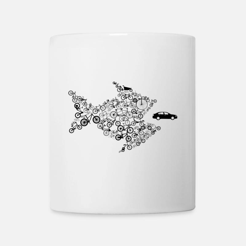 Vélos Poisson mange voiture - Vélo - Mug blanc - blanc