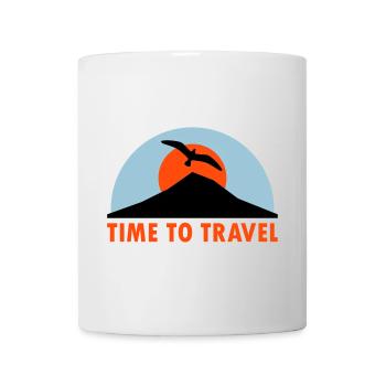 Temps de voyage (montagne, soleil, oiseau) - Mug blanc - blanc - Devant