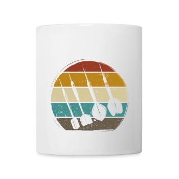 Retro Dartpfeile Vintage Dart Flights Darts - Mug - white - Front