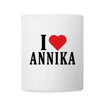 T-Shirt Ich liebe Annika T-Shirt Geschenkidee - Tasse - Weiß - Vorne