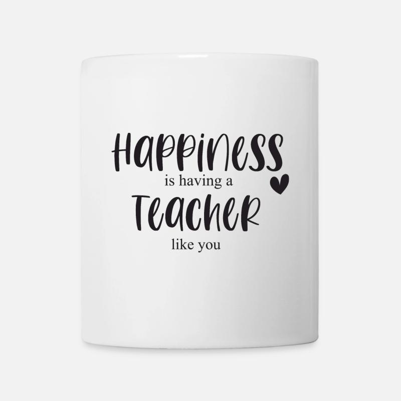 Lehrer Danke Schulabschluss Geschenk Glück - Tasse - Weiß