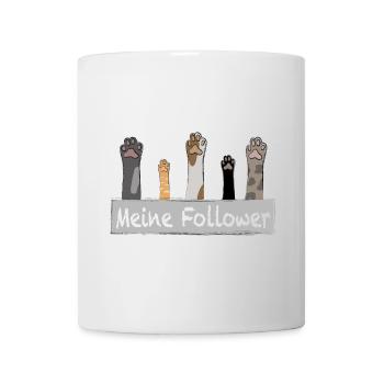 Meine Follower - Katzenpfoten - Tasse - Weiß - Vorne