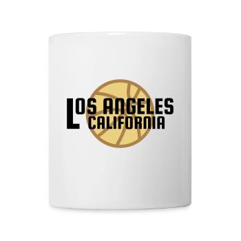 Los Angeles, California, basketball in the background - Mug - white - Front