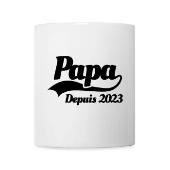 Papa depuis 2023 fête des pères enceinte naissance - Mug blanc - blanc - Devant