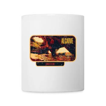 Retro badge, Algarve Portugal, beach summer sun - Mug - white - Front