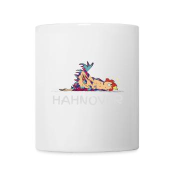 Hahnover... gerupfter Hahn, bunt - Tasse - Weiß - Vorne
