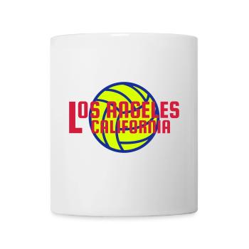 Los Angeles, California, volleyball in the background - Mug - white - Front