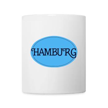 Hamburg Retro Font Logo Blue Oval - Mug - white - Front
